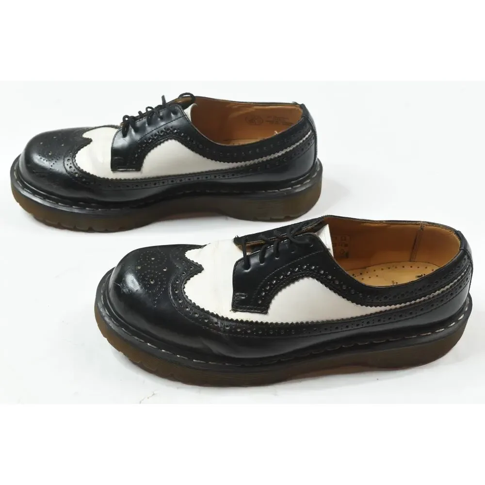Dr Marten Bex Smooth Leather Brogue Shoes Mens 12 Black White Lace-Up Comfort